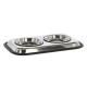 MENJADOR DOBLE DE ACERO INOX