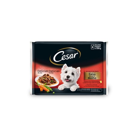 CESAR MULTIPACK SELECCIÓN EN SALSA 13 UN DE 4 BOLSITAS DE 100 GR