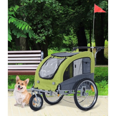 REMOLQUE 2en1 PASEO Y BICI CON AMORTIGUACIÓN PARA PERROS