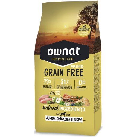 OWNAT DOG GRAIN FREE PRIME JUNIOR POLLASTRE PAVO