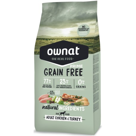 OWNAT DOG GRAIN FREE PRIME ADULT POLLASTRE PAVO