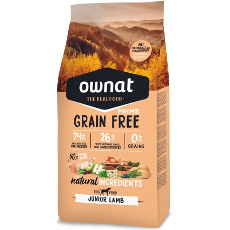 OWNAT DOG GRAIN FREE PRIME JUNIOR LAMB