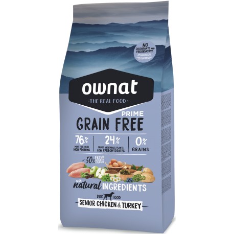 OWNAT DOG GRAIN FREE PRIME SENIOR POLLASTRE PAVO