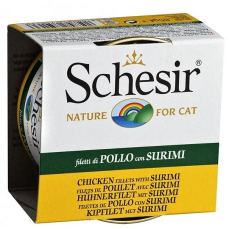 14 LATAS 85GR SCHESIR CAT POLLO CON SURIMI