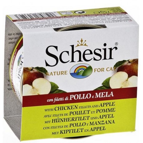 14 LATAS 75GR SCHESIR CAT POLLO CON MANZANA