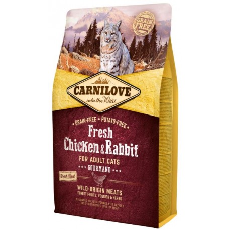 CARNILOVE FELINE ADULT FRESH POLLO CONEJO