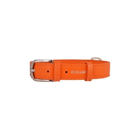 COLLAR PARA PERROS DE CUERO GLAMOUR COLOR NARANJA