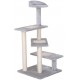 RASCADOR PARA GATOS COLOR GRIS CLARO CON 4 PISOS