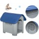 CASETA PERRO PEQUEÑO MINI AZUL GRIS