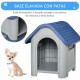 CASETA PERRO PEQUEÑO MINI AZUL GRIS