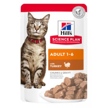 HILL'S SCIENCE PLAN GATO ADULTO POUCH CON PAVO 12 BOLSITAS DE 85g