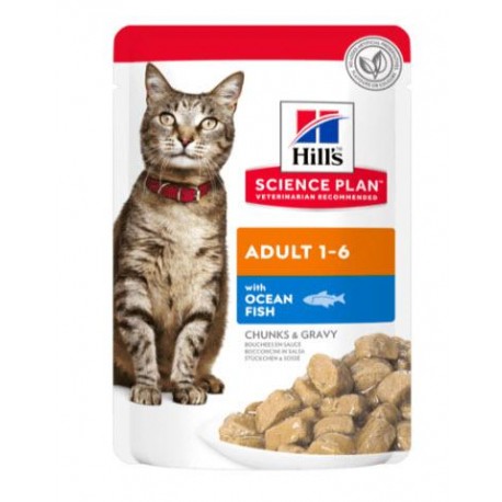 HILL'S SCIENCE PLAN GATO ADULTO POUCH CON PESCADO AZUL 12 BOLSITAS DE 85g