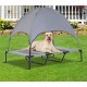 CAMA ELEVADA PARA PERROS CON SOMBRILLA COLOR GRIS