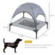 CAMA ELEVADA PARA PERROS CON SOMBRILLA COLOR GRIS