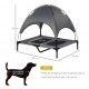 CAMA ELEVADA PARA PERROS CON SOMBRILLA COLOR GRIS