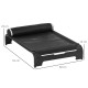 CAMA ELEVADA NEGRO CON COJÍN EXTRAÍBLE PARA PERROS