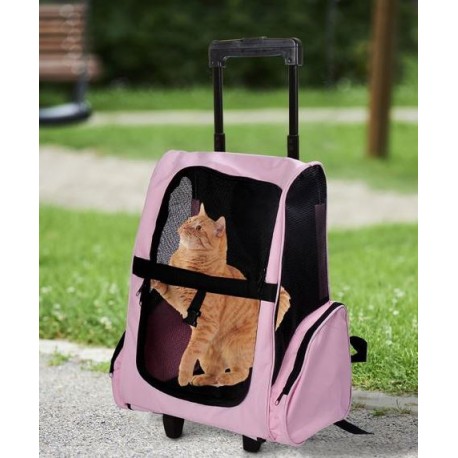 TRANSPORTIN MOCHILA PARA PERROS COLOR ROSA