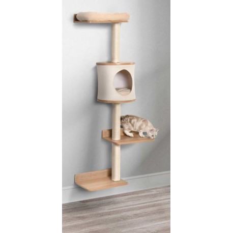 RASCADOR DE PARED CON CASETA PARA GATOS