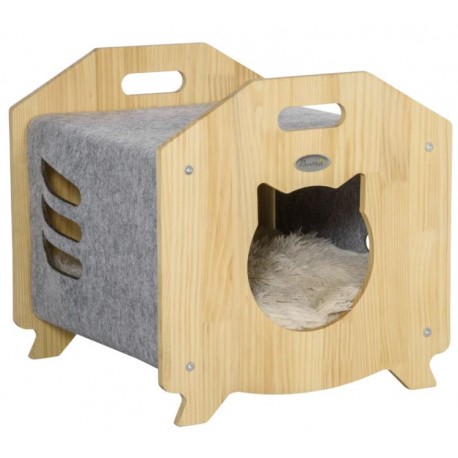 CUEVA DE MADERA PARA GATOS