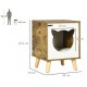 CASETA CUEVA PARA GATOS DE MADERA MARRÓN RÚSTICO