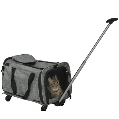 MALETA TRANSPORTIN DE VIAJE PARA MASCOTAS COLOR GRIS
