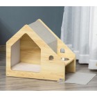 CASETA INTERIOR PARA PERROS PEQUEÑOS CON COMEDEROS