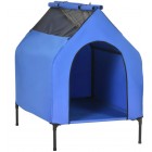 CASETA ELEVADA EXTERIOR DESMONTABLE PARA PERROS COLOR AZUL