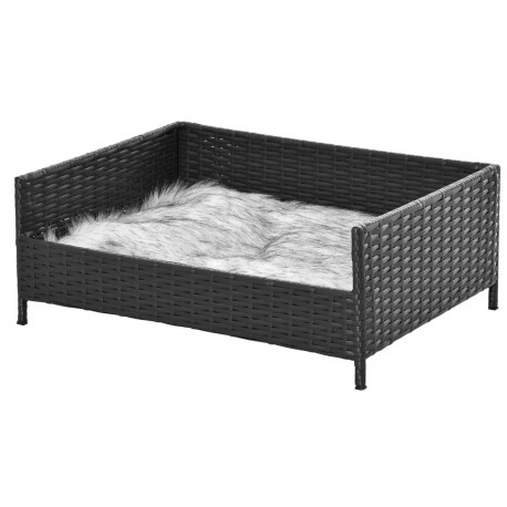 CAMA RATÁN RECTANGULAR NEGRA