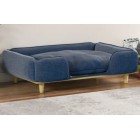 SOFA CAMA ELEVADA AZUL OSCURO PARA PERROS 