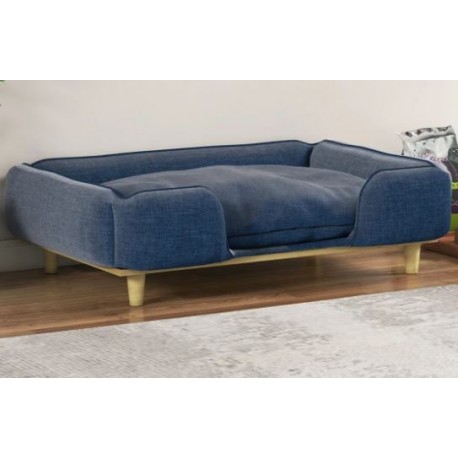 SOFA CAMA ELEVADA AZUL OSCURO PARA PERROS 