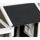 CONEJERA DE MADERA COLOR MARRÓN OSCURO CON RUEDAS